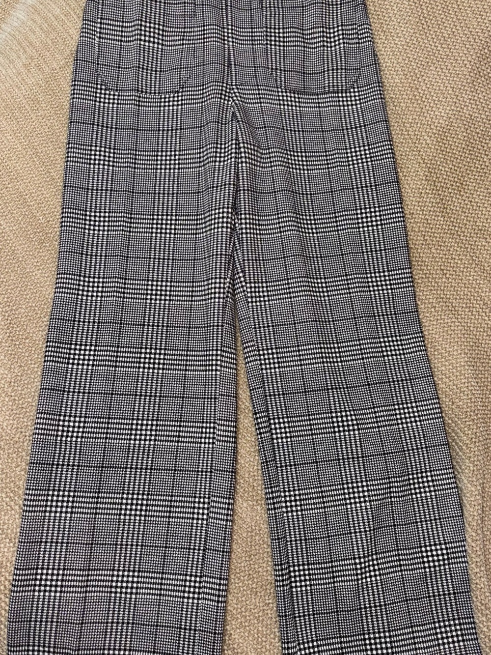 Anthropologie Black & White Checked Wide-Leg Pants